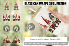 Farmhouse Christmas Gnomes Glass Can Product Image 1