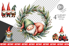 Farmhouse Christmas Gnomes Clipart Product Image 1