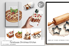 Farmhouse Christmas Kitchen Digital Paper Product Image 1