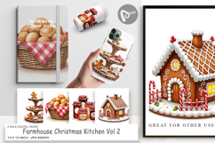 Farmhouse Christmas Kitchen Digital Paper Product Image 1