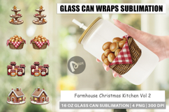 Farmhouse Christmas Kitchen Glass Can Product Image 1