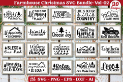 Farmhouse Christmas Sign SVG Bundle | Farmhouse Holiday Sign Product Image 1