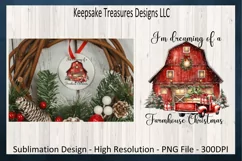 I'm Dreaming Of A Farmhouse Christmas Sublimation PNG Design Product Image 4