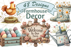 Farmhouse Decor PNG Rustic Country Clipart Printable Icons Product Image 1