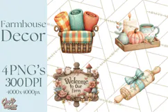 Farmhouse Decor PNG Rustic Country Clipart Printable Icons Product Image 1