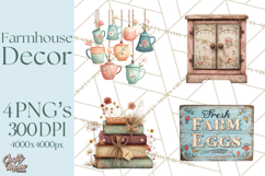 Farmhouse Decor PNG Rustic Country Clipart Printable Icons Product Image 1