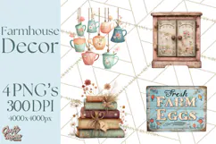 Farmhouse Decor PNG Rustic Country Clipart Printable Icons Product Image 1