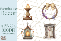 Farmhouse Decor PNG Rustic Country Clipart Printable Icons Product Image 1