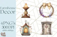Farmhouse Decor PNG Rustic Country Clipart Printable Icons Product Image 1