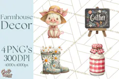 Farmhouse Decor PNG Rustic Country Clipart Printable Icons Product Image 1