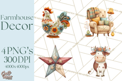 Farmhouse Decor PNG Rustic Country Clipart Printable Icons Product Image 1