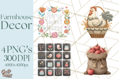 Farmhouse Decor PNG Rustic Country Clipart Printable Icons Product Image 1