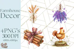 Farmhouse Decor PNG Rustic Country Clipart Printable Icons Product Image 1