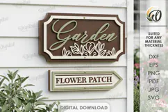 Farmhouse Directional Sign Laser Cut. Garden Sign SVG Product Image 1