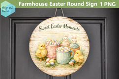 Farmhouse Easter Round Sign Product Image 1