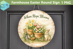 Farmhouse Easter Round Sign Product Image 1
