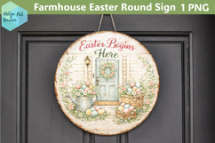 Farmhouse Easter Round Sign Product Image 1