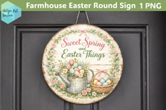 Farmhouse Easter Round Sign Product Image 1