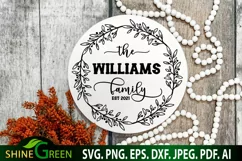 family monogram svg round sign by shine green art