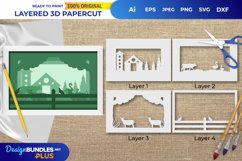 Farmhouse Layered Papercut 3D Product Image 1