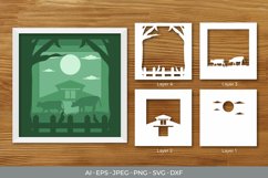 Farmhouse Layered Papercut 3D Product Image 1