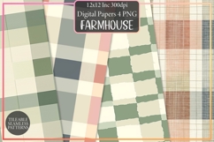 Farmhouse Gingham Pastel Digital Paper Product Image 1