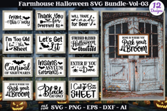 Farmhouse Halloween Sign SVG Bundle | Halloween Door Sign Product Image 1