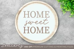 Home Sweet Home SVG Cut File Farmhouse Sign Door Hanger SVG Product Image 2