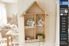 Farmhouse House Shelf Laser Cut | Rustic SVG | Wall Shelves Product Image 1