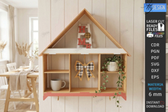 Farmhouse House Shelf Laser Cut | Rustic SVG | Wall Shelves Product Image 1