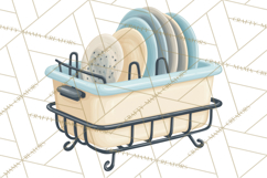 Farmhouse Kitchen Clipart, Rustic Kitchen Appliances PNG Product Image 3