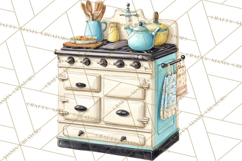 Farmhouse Kitchen Clipart, Rustic Kitchen Appliances PNG Product Image 4
