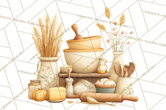 Farmhouse Kitchen Clipart, Rustic Kitchen Appliances PNG Product Image 2