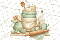 Farmhouse Kitchen Clipart, Rustic Kitchen Appliances PNG Product Image 5