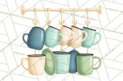 Farmhouse Kitchen Clipart, Rustic Kitchen Appliances PNG Product Image 3