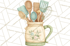 Farmhouse Kitchen Clipart, Rustic Kitchen Appliances PNG Product Image 4
