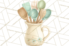 Farmhouse Kitchen Clipart, Rustic Kitchen Appliances PNG Product Image 5