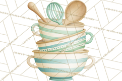 Farmhouse Kitchen Clipart, Rustic Kitchen Appliances PNG Product Image 4