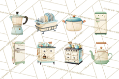 Farmhouse Kitchen Clipart, Rustic Kitchen Appliances PNG Product Image 9