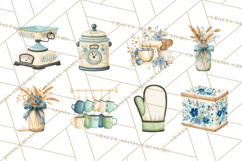Farmhouse Kitchen Clipart, Rustic Kitchen Appliances PNG Product Image 5