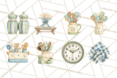 Farmhouse Kitchen Clipart, Rustic Kitchen Appliances PNG Product Image 6