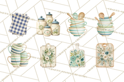 Farmhouse Kitchen Clipart, Rustic Kitchen Appliances PNG Product Image 7