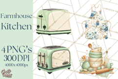 Farmhouse Kitchen Clipart, Rustic Kitchen Appliances PNG Product Image 1