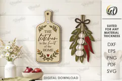 Farmhouse Kitchen Wall Decor Laser Cut. Wall Decor SVG Product Image 1