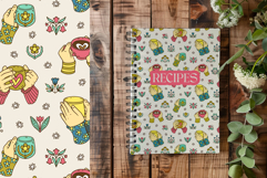 Scandi Coffee Cups in Hands Seamless Patterns Vector Product Image 4