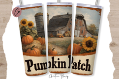 Farmhouse Pumpkin Patch Tumbler Wrap PNG Product Image 2