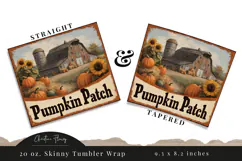 Farmhouse Pumpkin Patch Tumbler Wrap PNG Product Image 6