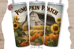 Farmhouse Pumpkin Patch Tumbler Wrap PNG Product Image 4