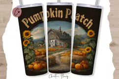 Farmhouse Pumpkin Patch Tumbler Wrap PNG Product Image 5