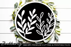 Leaves Branches SVG PNG EPS DXF Farmhouse Home Round Sign Product Image 3